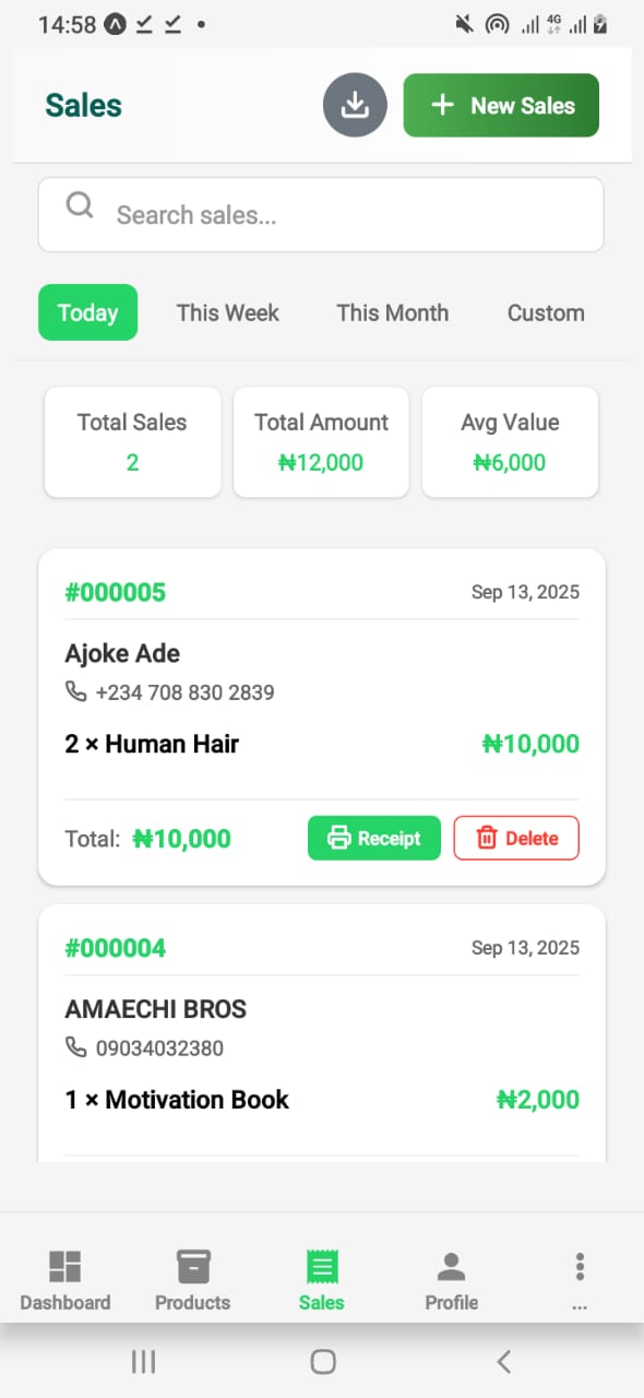 Sales View